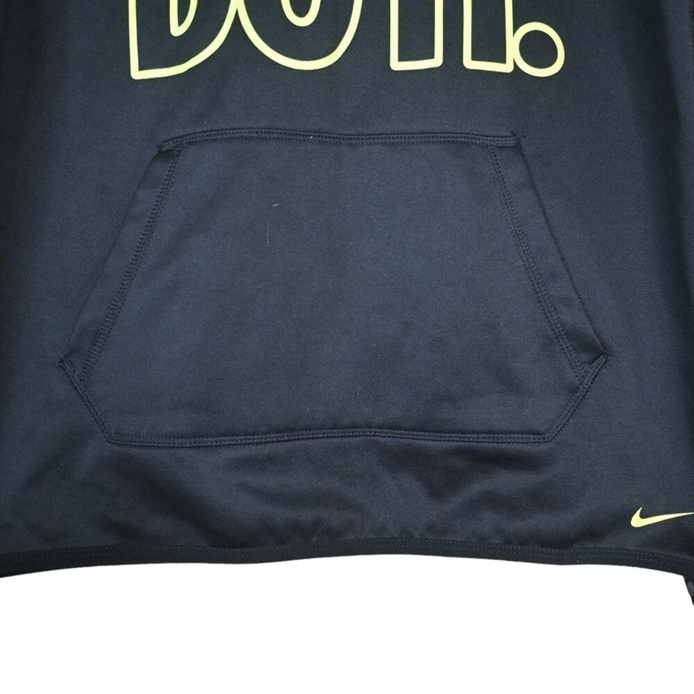 Nike Womens S Therma Fit Just Do It Black Yellow Oversized Pullover Hoodie - Picture 5 of 11